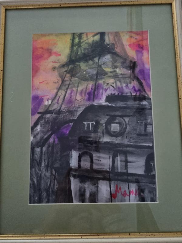 From Paris, with love! - Original Mixed Media Watercolour Painting