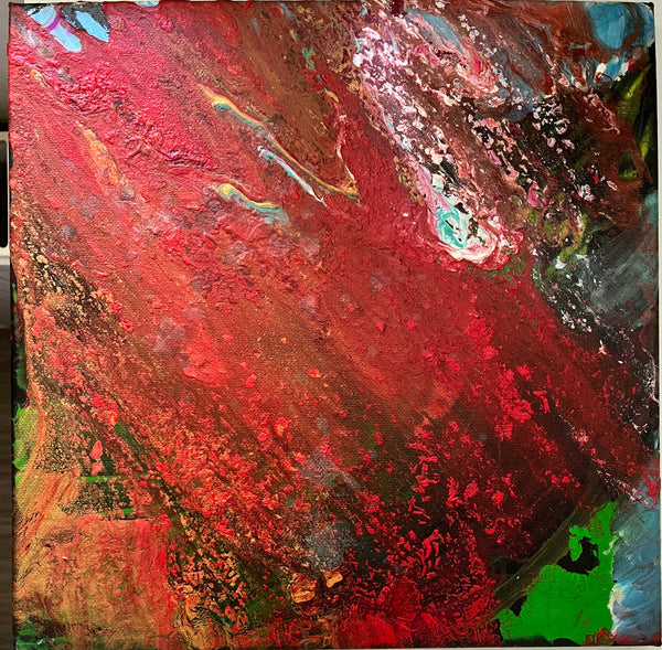 Bold Red Abstract Painting - Square Canvas Inspired by Iconic Modern Art